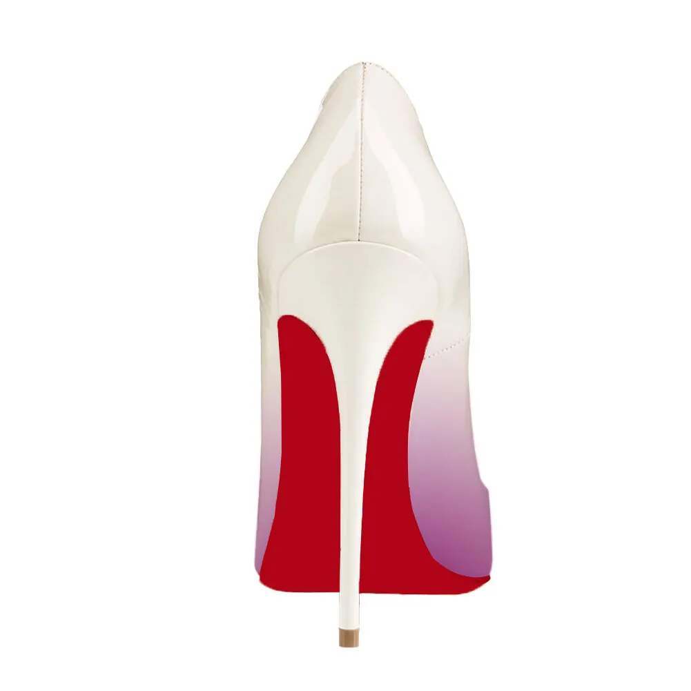 120mm Gradient High Heels Fashion Red Soles Pumps Patent-vocosishoes