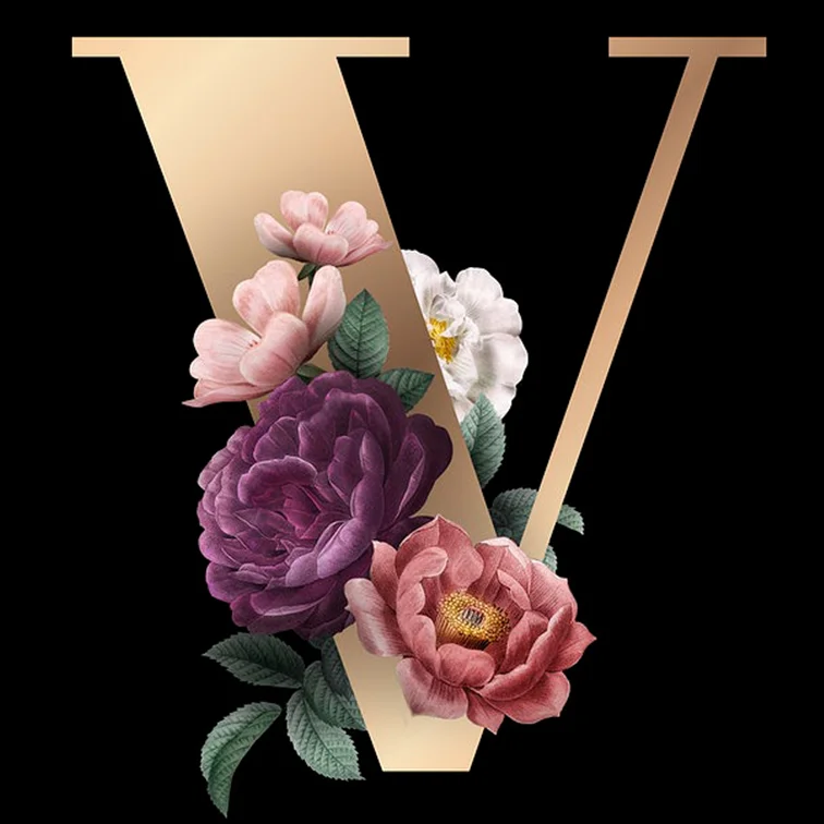 Diamond Painting - Full Round Drill - Flower Alphabet(30*30cm)