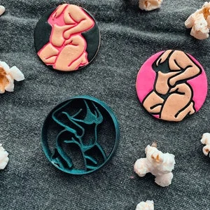 Pornhint Sexy Curves Circle Earring Embossed Sharp Clay Cutter NSFW