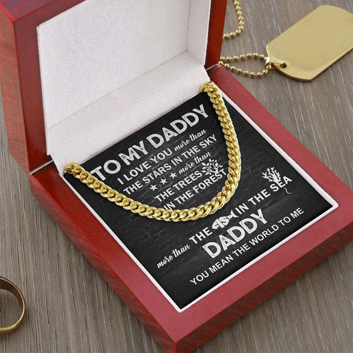 To My Daddy Gift Cuban Chain Father's Day Chain Necklace