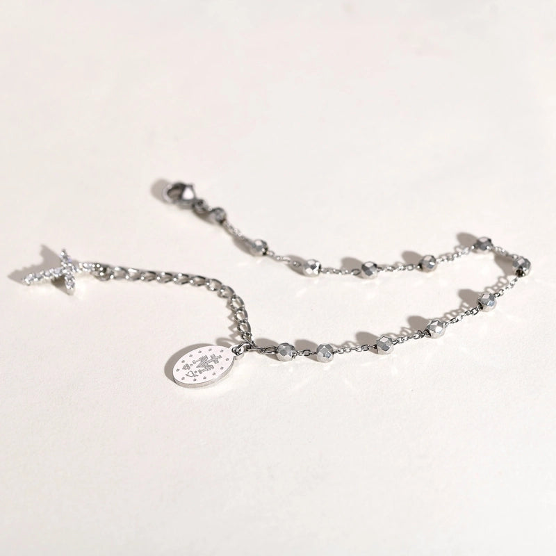 Elegant Lady IG Style Portrait Virgin Mary 304 Stainless Steel 18K Gold Plated Bracelets In Bulk Stainless Steel Bracelets