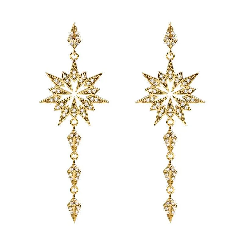 Crystal Star Tassel Earrings