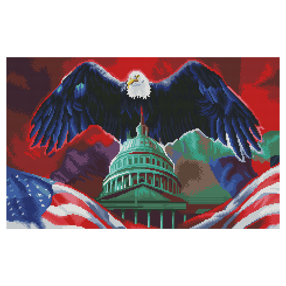 

Eagle on Castle - 11CT Stamped Cross Stitch - 60*40CM, 501 Original