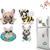 4PCS 2D/Flat Acrylic DIY Diamond Art Fridge Magnet Kit French Bulldog Design DIY Art Fridge Magnet Refrigerator Sticker Magnetic Diamond Art Decor Refrigerator Mailbox Home Decoration DIY Crafts