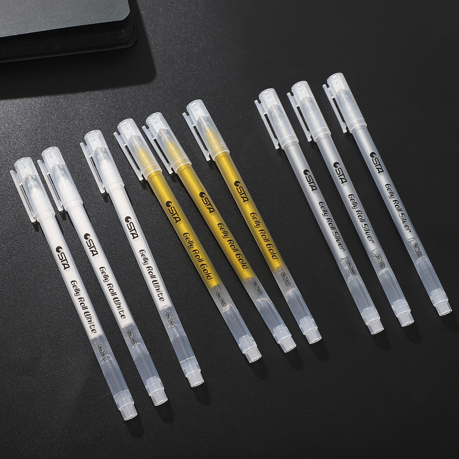 저널세이 3개 세트 심플 하이글로스 젤펜 세트 1mm 부드러운 필기감 펜