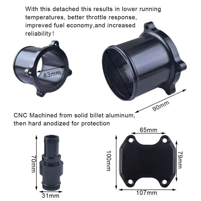 Garlaven for 2010-2014 6.7L Cummins For EGR Throttle Valve Cooler Delete Kit