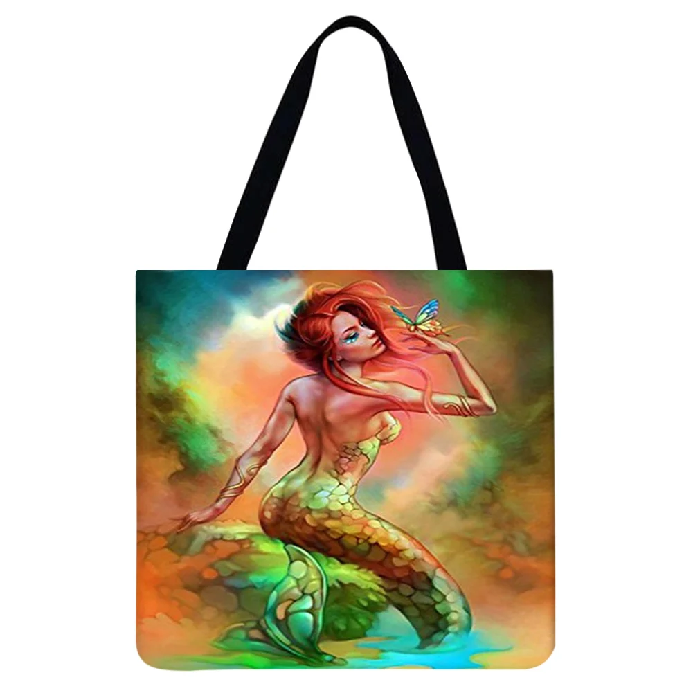 Linen Tote Bag - Mermaid