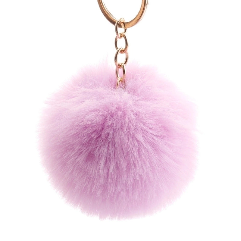 Fashion 7cm Imitation Rex Rabbit Fur Small Ball Keychain