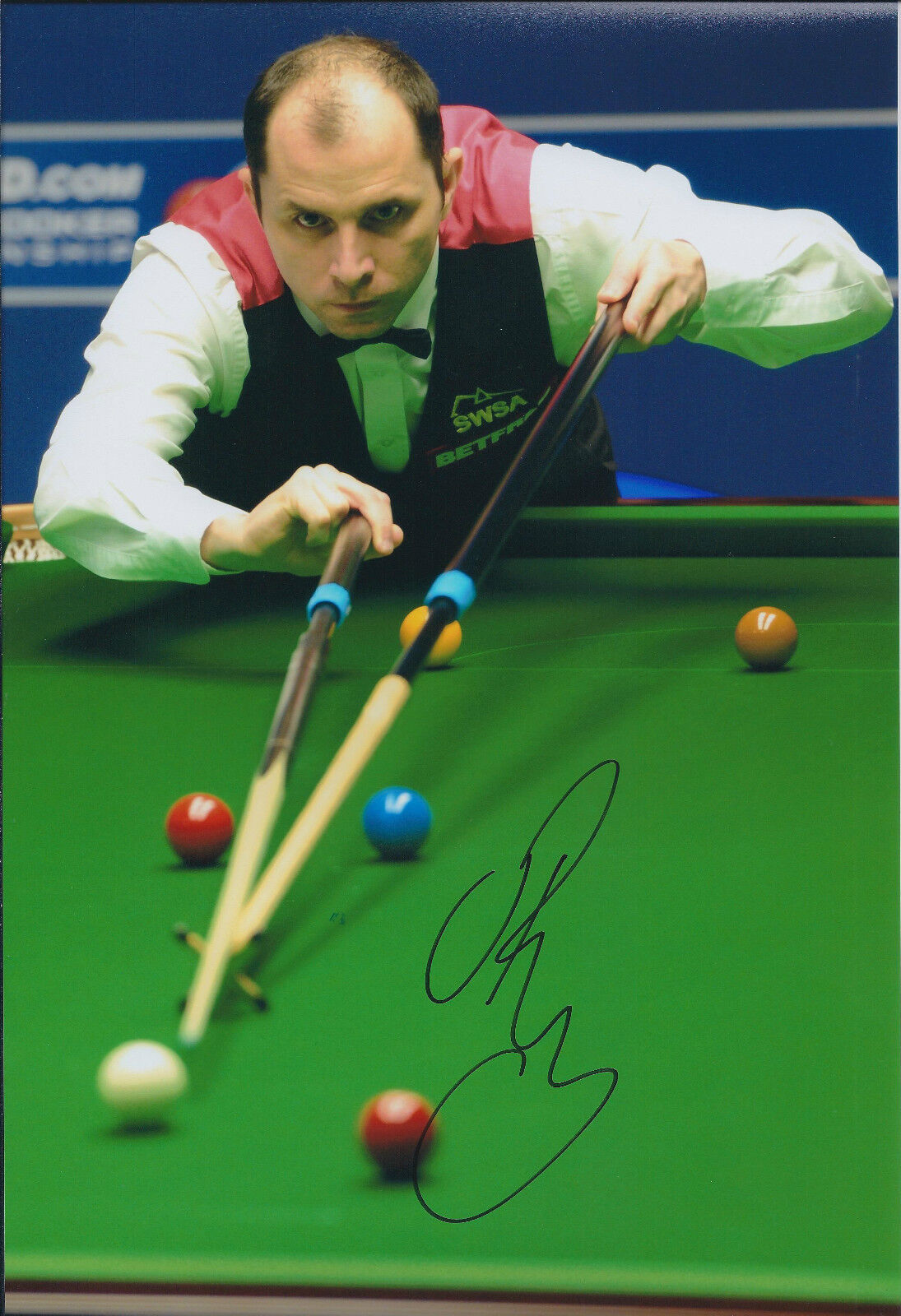 Joe PERRY SIGNED Photo Poster painting Autograph COA AFTAL Snooker Sheffield Crucible 2014