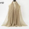 Pleated Linen Cotton Scarf Woolen Edge Women Hijab Shawl