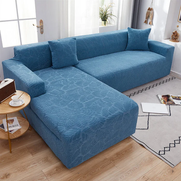 Jacquard Plush Thick Stretch Sectional Couch cover | AvasHome