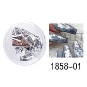 Needmkt 1 Box Aluminum Gold Silver Nail Foils Flakes Irregular Gold Leaf Sequins DIY Holographic Chrome Paper Accessory Supplies LY1858