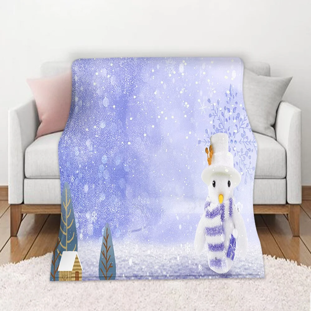 Christmas Blanket Winter Warm Decorative Sofa Living Room Rest Bed To Sleep Flannel Printed Pattern Home Blanket