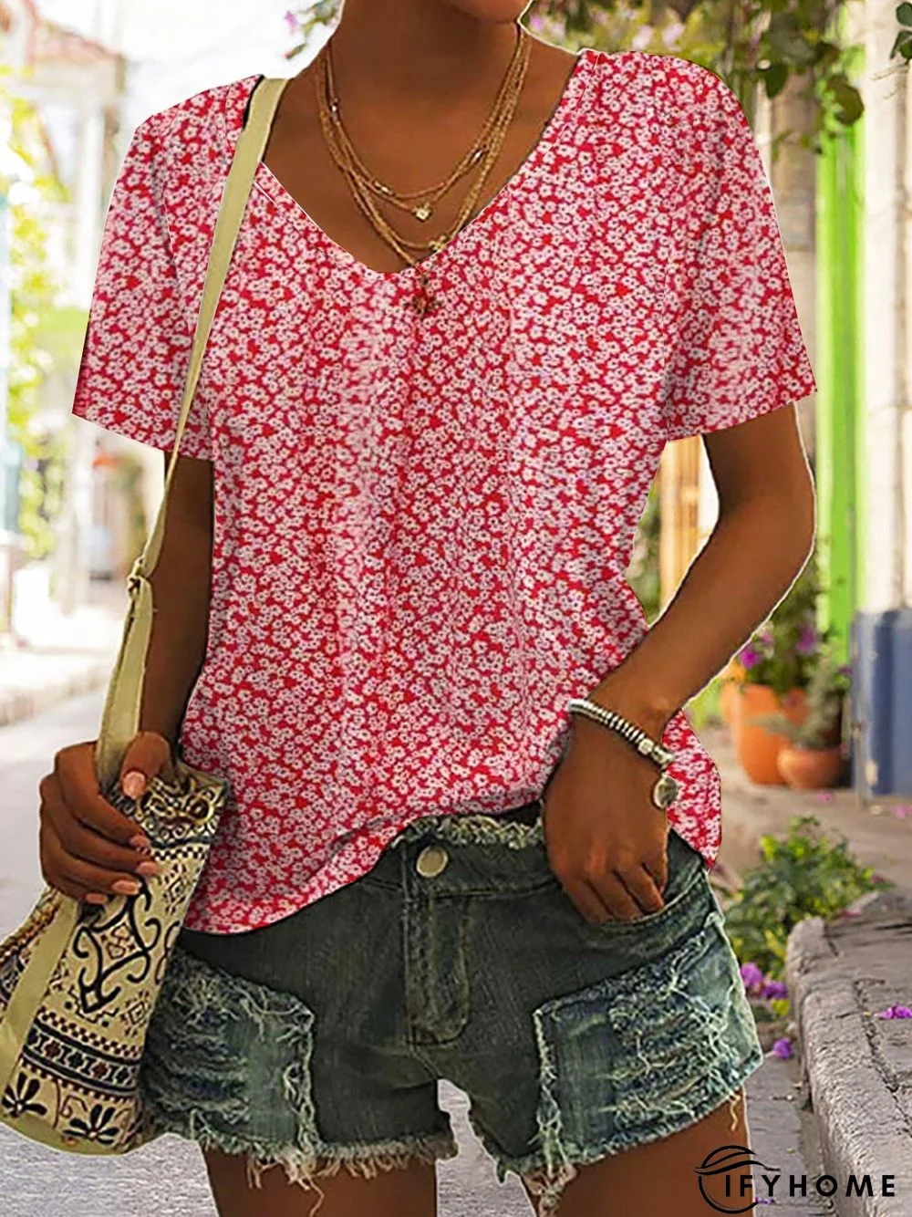 Loose Casual Floral Printed T-Shirt | IFYHOME