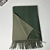 Plain Dual Colors Women Men Unisex Tassels Scarf Shawl