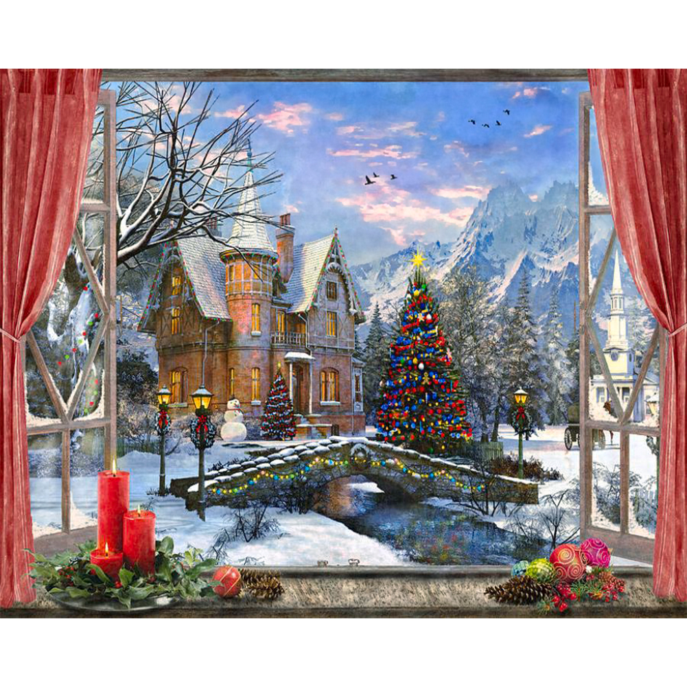 

50*40CM - Paint By Numbers - Christmas Snow Scene, 01, 501 Original