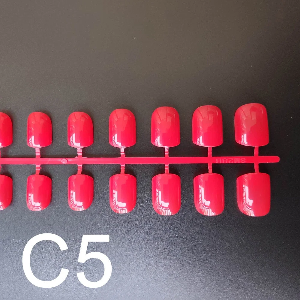 10 Sets Square Shape False Nail Tips In Same Color 24 Pieces/Set 10 Sizes Press on Fake Nails DIY Manicure Finger Nail Tips-Nail Inspo