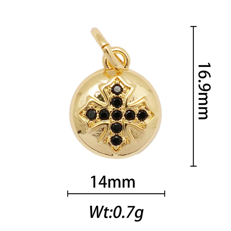 1 Piece 13.8*28.1mm 15.9*26mm 21.7*28.4mm Copper Pearl Zircon 18K Gold Plated Animal Paw Print Shell Jewelry Accessories Pendant
