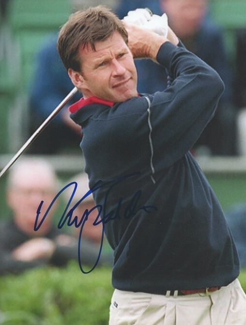 *NICK FALDO*SIGNED*AUTOGRAPHED*GOLF*Photo Poster painting*PGA*COA*8.5 X 11