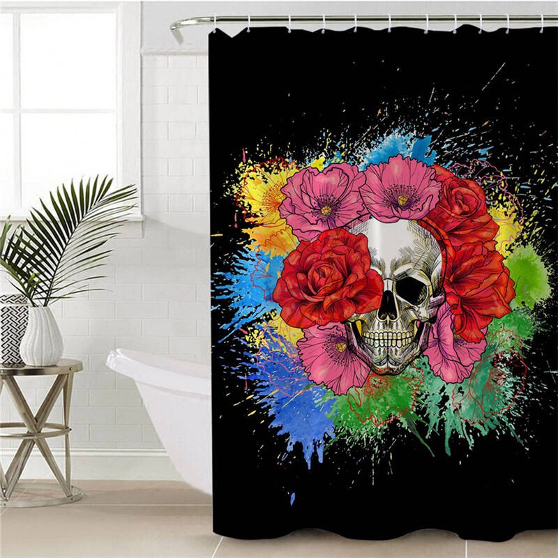 

3D Skull - Print Shower Curtain, 180*180cm, 501 Original