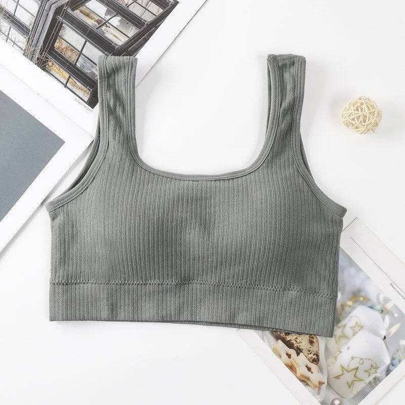 Women Tank Tops Streetwear Push Up Cropped Top for Female Lounge Solid Color Casual Sexy Lingerie Fashion Wirefree Camisole