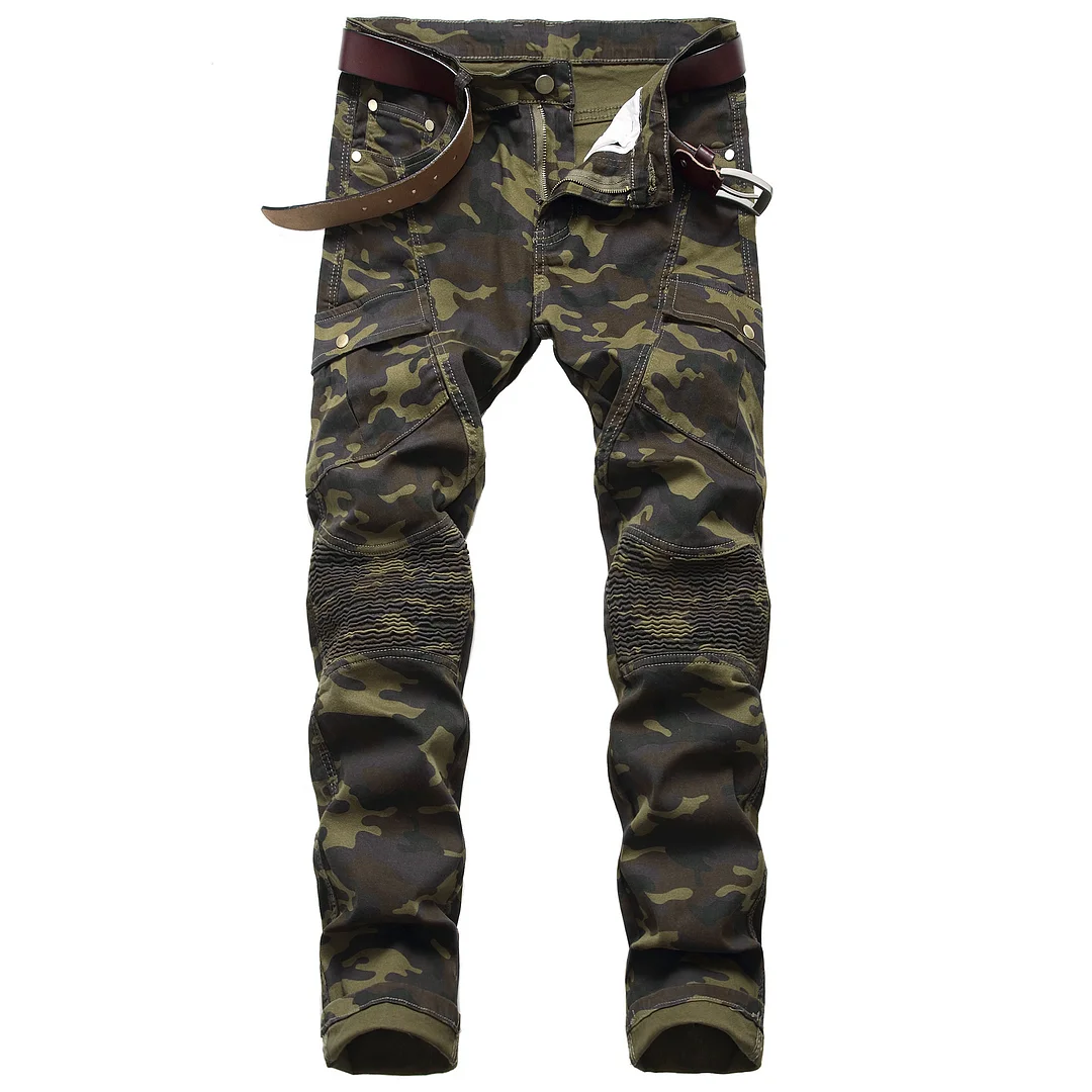 Men's Camouflage Jeans Slim Fit Stretch Byker Jeans