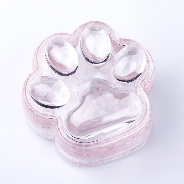 Natural Crystal Cat Paw Gemstone Decoration| Pink Crystal 