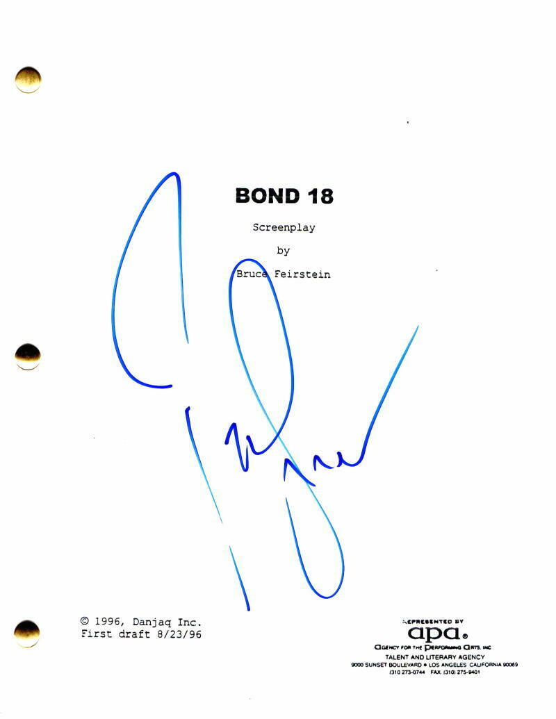 PIERCE BROSNAN SIGNED AUTOGRAPH - TOMORROW NEVER DIES MOVIE SCRIPT - JAMES BOND