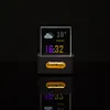 Crystal Cube Holographic Desktop Smart Weather Station Digital Clock for Home