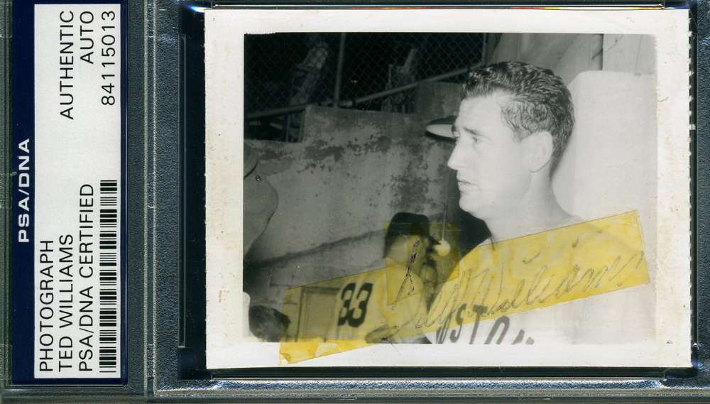 Ted Williams Psa Dna Coa Autograph 1950`s Original Photo Poster painting Hand Signed Authentic