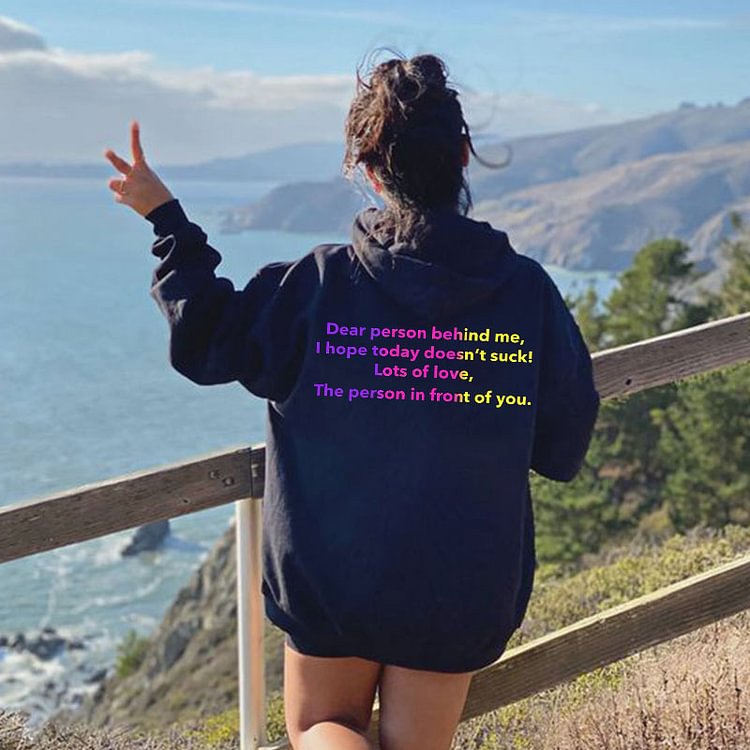 Comstylish Dear Person Behind Me Gradient Print Hoodie