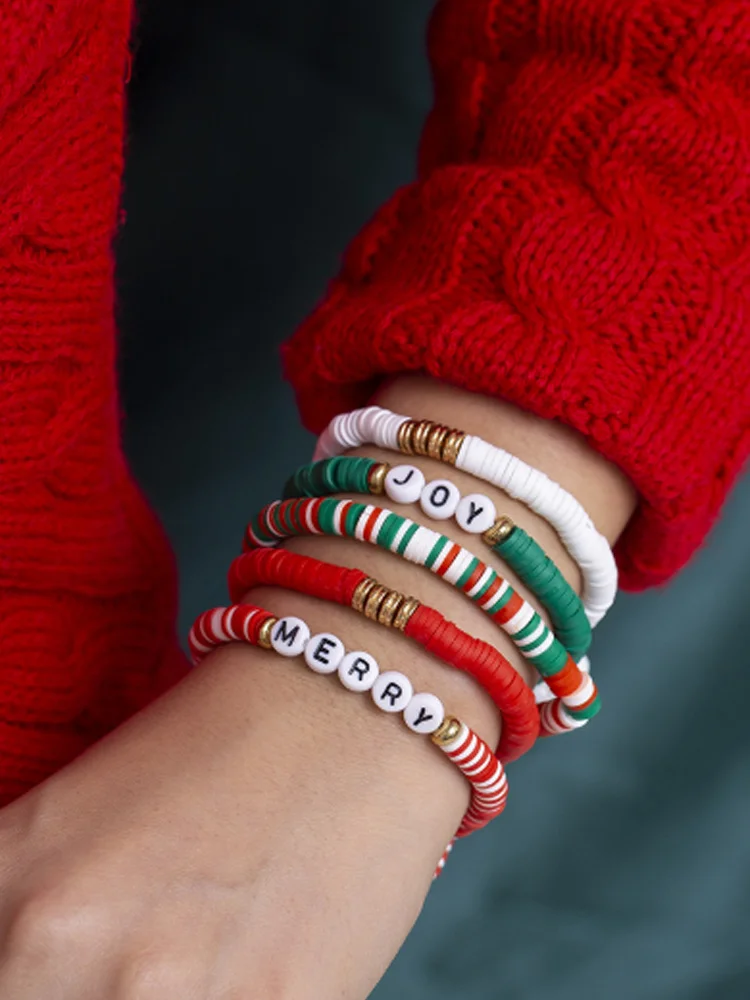 VChics Christmas Red-Green Ceramic Bracelet