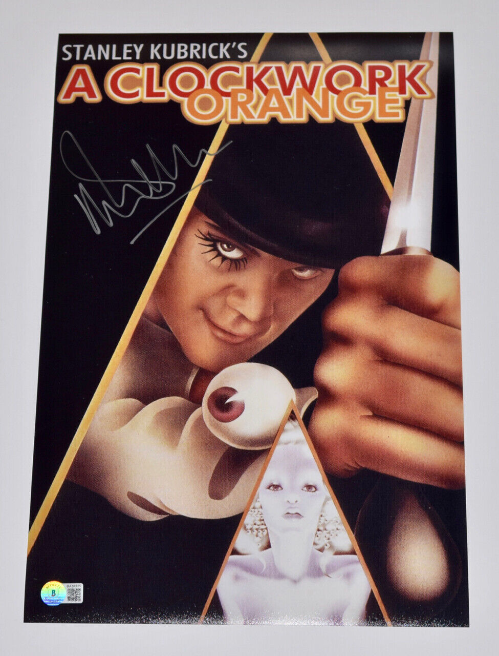 Malcolm McDowell Signed A Clockwork Orange 11x17 Movie Poster Photo Poster painting Beckett COA