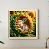 Diamond Painting-DIY Full Round Drill Sunflower Bunny(40*40 CM)