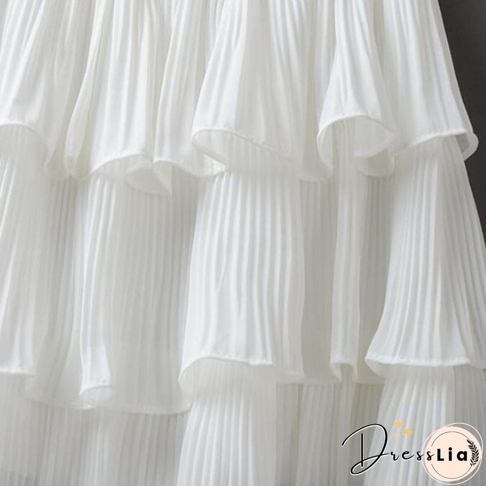 Summer Women Elasticity Waist Mini Skirt Ladies Chiffon Skirt Ladies Casual Cake Skirts Pleated Skirts-G140