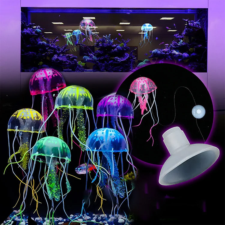 Fish Tank Landscaping Simulation Transparent Fluorescent Jellyfish