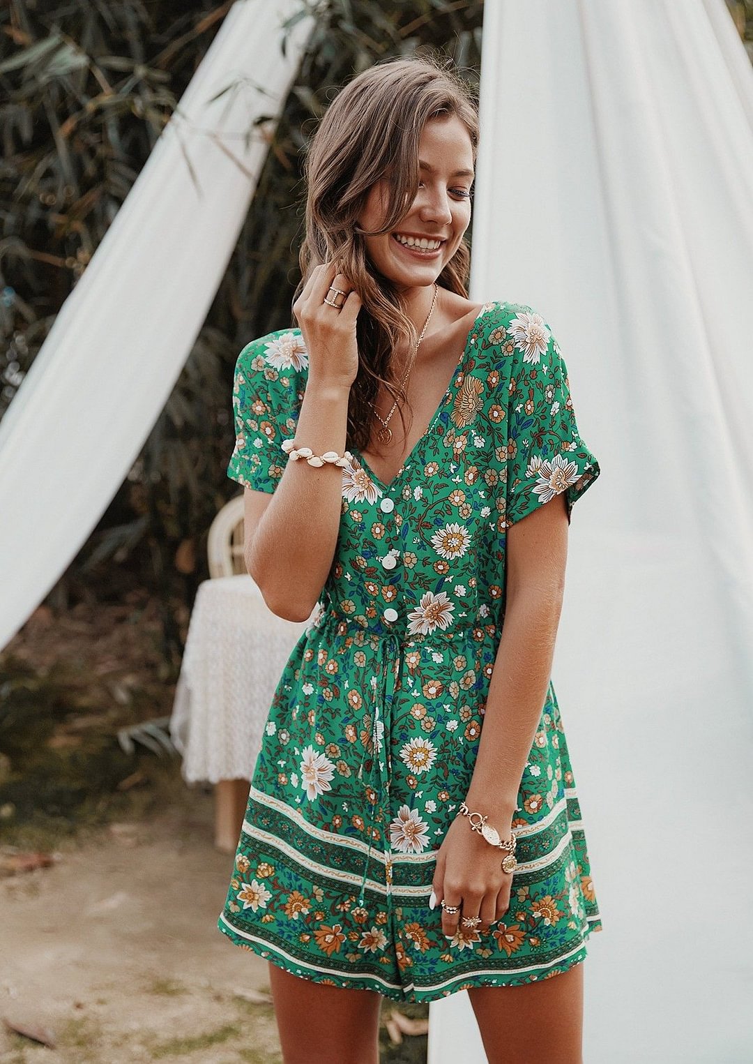 Feeling Good Playsuit GREEN August Lemonade August Lemonade