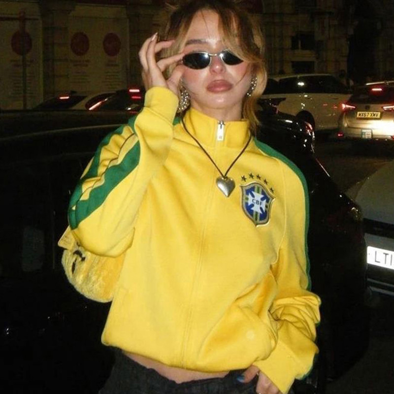 Koblaban Y2k Japanese Street Cute Harajuku Unisex Lazy Style Loose Zipper Long-sleeved Hooded Top 90s Retro Harajuku Hip-hop Jacket Bts