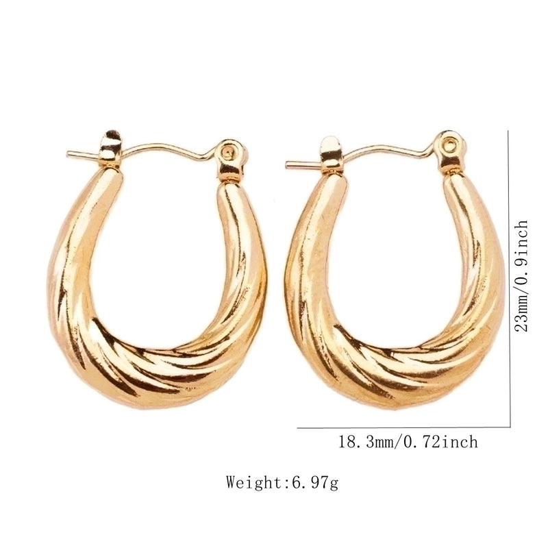 1 Pair Vintage Style U Shape Geometric Heart Shape Plating 304 Stainless Steel None 18K Gold Plated Hoop Earrings