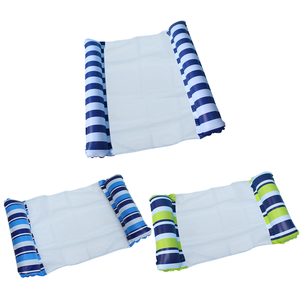 

PVC Water Hammock Recliner Stripe Inflatable Floating Air Mattress, Dark blue + light blue, 501 Original