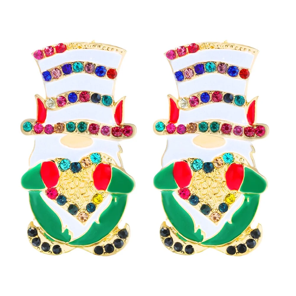 Dvacaman Sparkle Christmas Tree Candy Cane Gingerbread House Christmas Cactus Snowman Santa Drop Earrings For Women Cute Jewelry