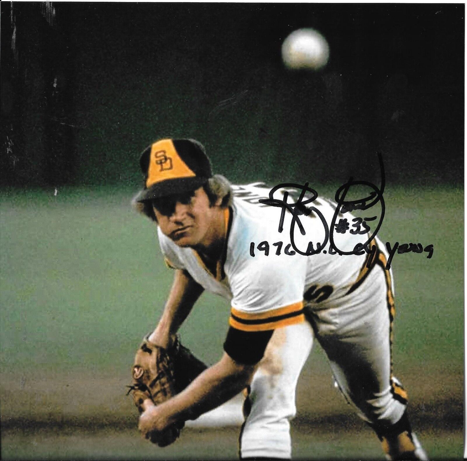 RANDY JONES SAN DIEGO PADRES 1976 NATIONAL LEAGUE CY YOUNG RARE SIGNED Photo Poster painting