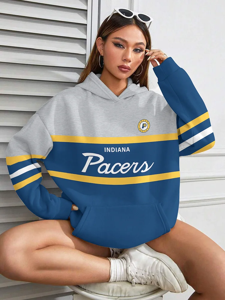 Indiana Pacers Printed Hooded Pocket Pullover Hoodie