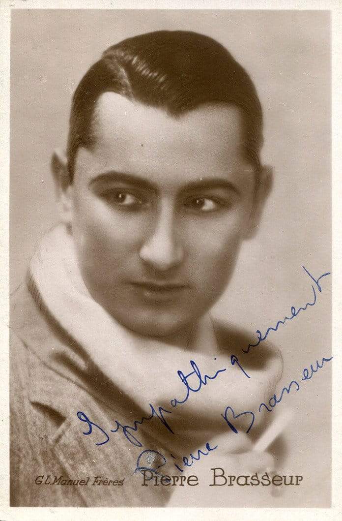 Pierre Brasseur (+) autograph, French actor, signed vintage Photo Poster painting