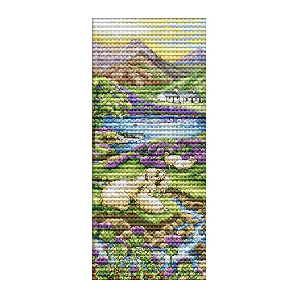 

Highland Landscape - 14CT Stamped Cross Stitch - 21*45cm, 501 Original