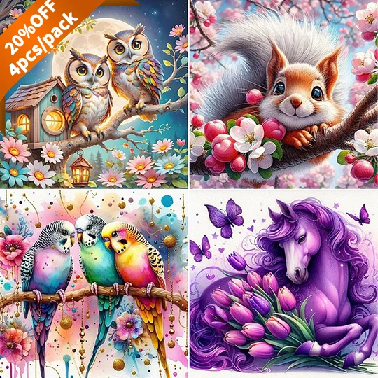 Owl - Full Round Drill Diamond Painting - 40*40CM(Canvas)