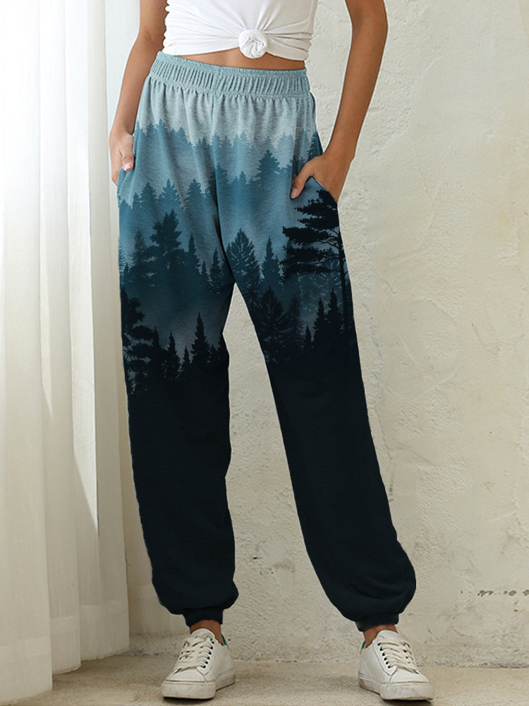 Dark Forest Landscape Art Casual Sweatpants wearshes