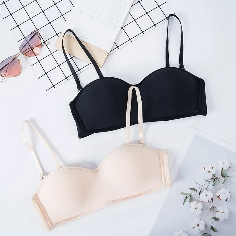 Women Magic Push Up Bra Strapless Women's Bras Underwired 1/2 Cup Back Band Dress Wedding Backless Summer Invisible Bras