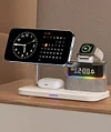5 in 1 Wireless Charger With Alarm Clock For Apple, Magnetic Wireless Charger Stand For IPhone