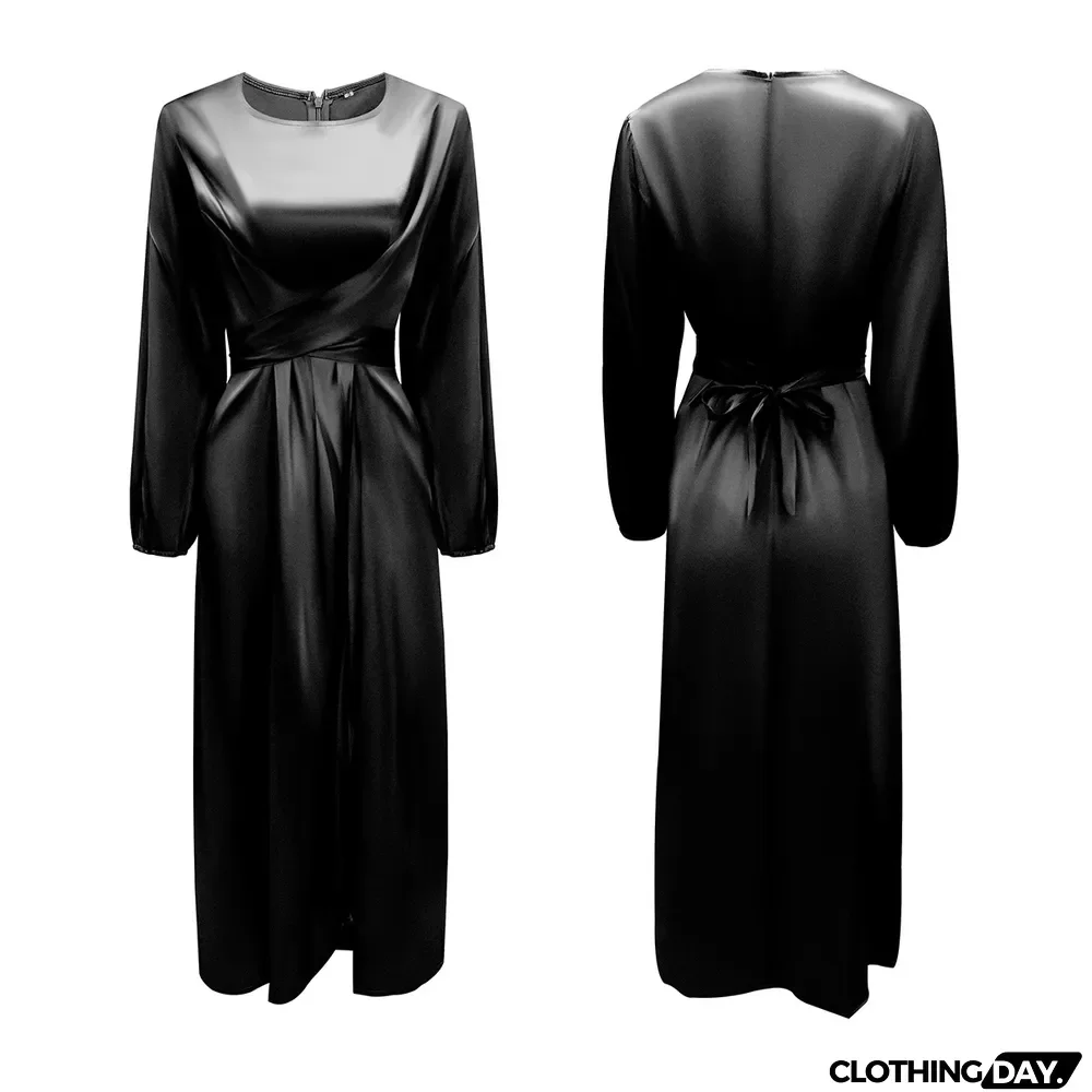 Feminine tunic dress,satin maxi dress in Dubai